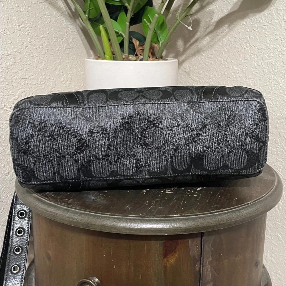 Coach Black Signature Heritage Shoulder Bag